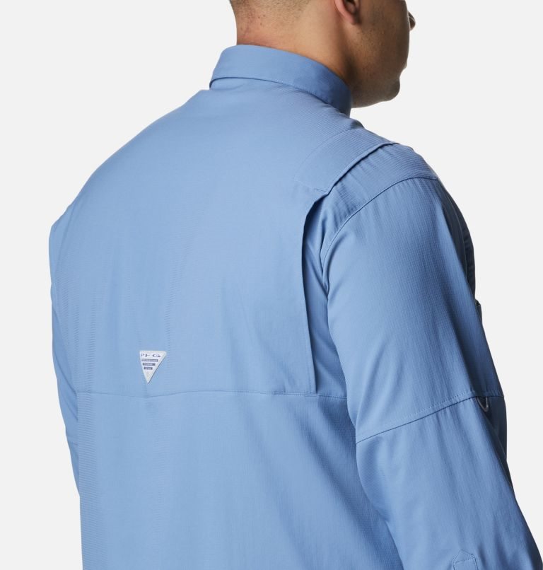 Men's Columbia PFG Tamiami II Long Sleeve Shirts Light Blue | Plus Size CA-U0543